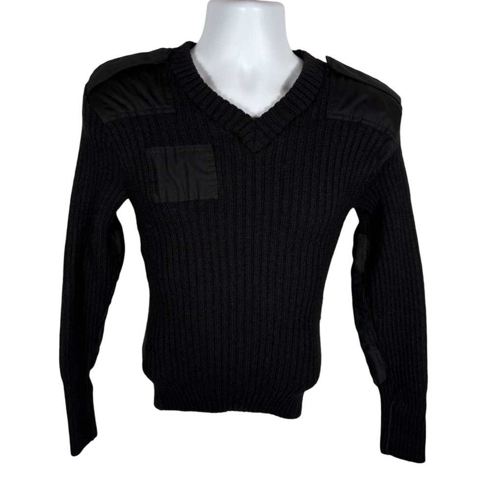 VTG Brigade Quartermasters Men's Sweater 36 Blk Woolly Pully Navy Military -2243